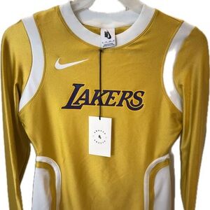 Nike Gold and White Lakers Long Sleeve Top